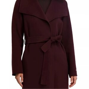 NWT Elie Tahari Women's Burgundy Ella Coat Sz large